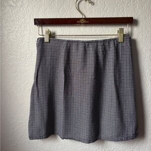 American Eagle XS Mini Skirt Plaid Black White Check Viscose Side Zip Grunge